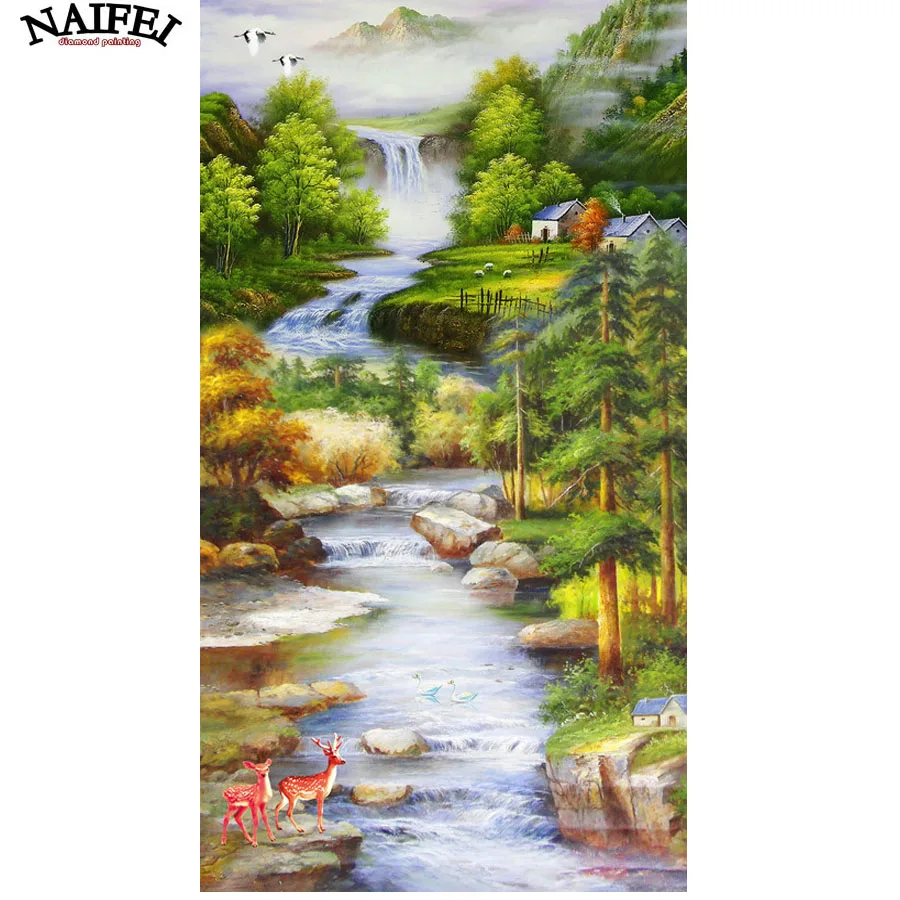 

Diamond Painting Natural Scenery Garden Bridge Cross Stitch Kits Rhinestone Square Drill,Diamonds Embroidery Home Decor gift