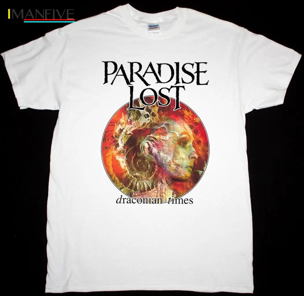 

PARADISE LOST DRACONIAN TIMES WHITE T SHIRT DOOM DEATH GOTHIC METAL TIAMAT streetwear tshirt