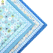 Хлопок Ткань Не Повторять Дизайн Синий Серии Лоскутное Ткань Жир Квартал Bundle Швейные Для Ткани 7 шт./лот 50x50 см A1-7-5
