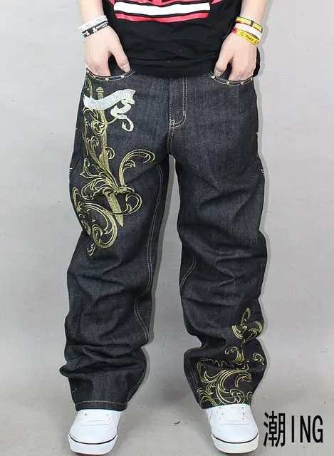 Free shipping! 2012 latest men's loose embroidered jeans hot sell men's ...