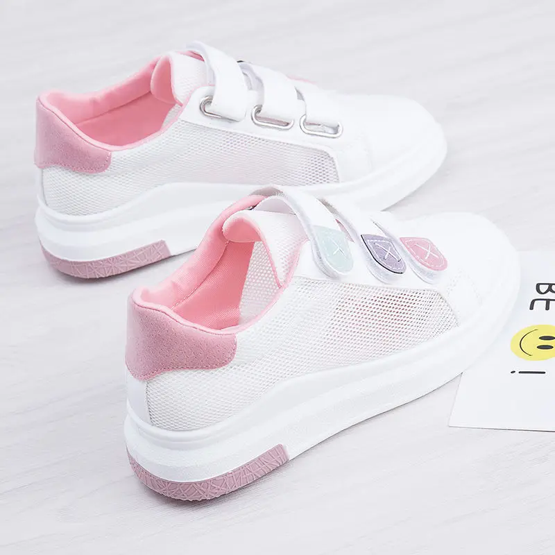 

Tleni Women's walking Shoes PU Leather Blue/Pink Sneakers For Woman Breathable sports Female Platform Shoes ZD-53