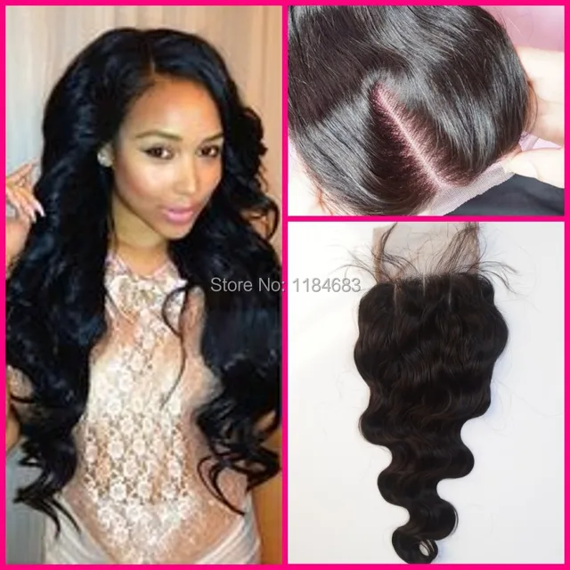 6a body wave malaysians lace closure 100 humen hair middle 3 part