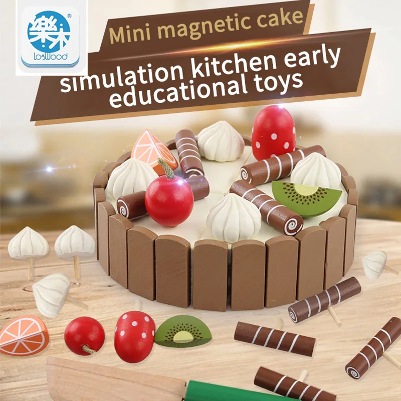 Wooden Simulation Cake and See Every Toy Size 11 cm 3 cm To The Child s