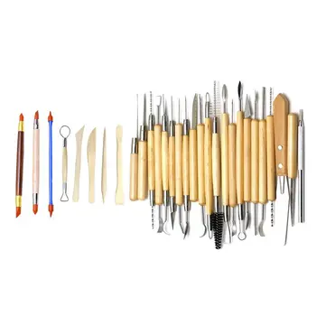 

Set of 30 Clay Sculpting Tool Wooden Handle Pottery Carving Tool