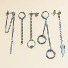 5 adet/takım KPOP BTSARMY Bangtan DNA V Kim Tae Hyung titanyum paslanmaz çelik püskül küpe kore takı erkekler ve kadınlar için kadın(China)