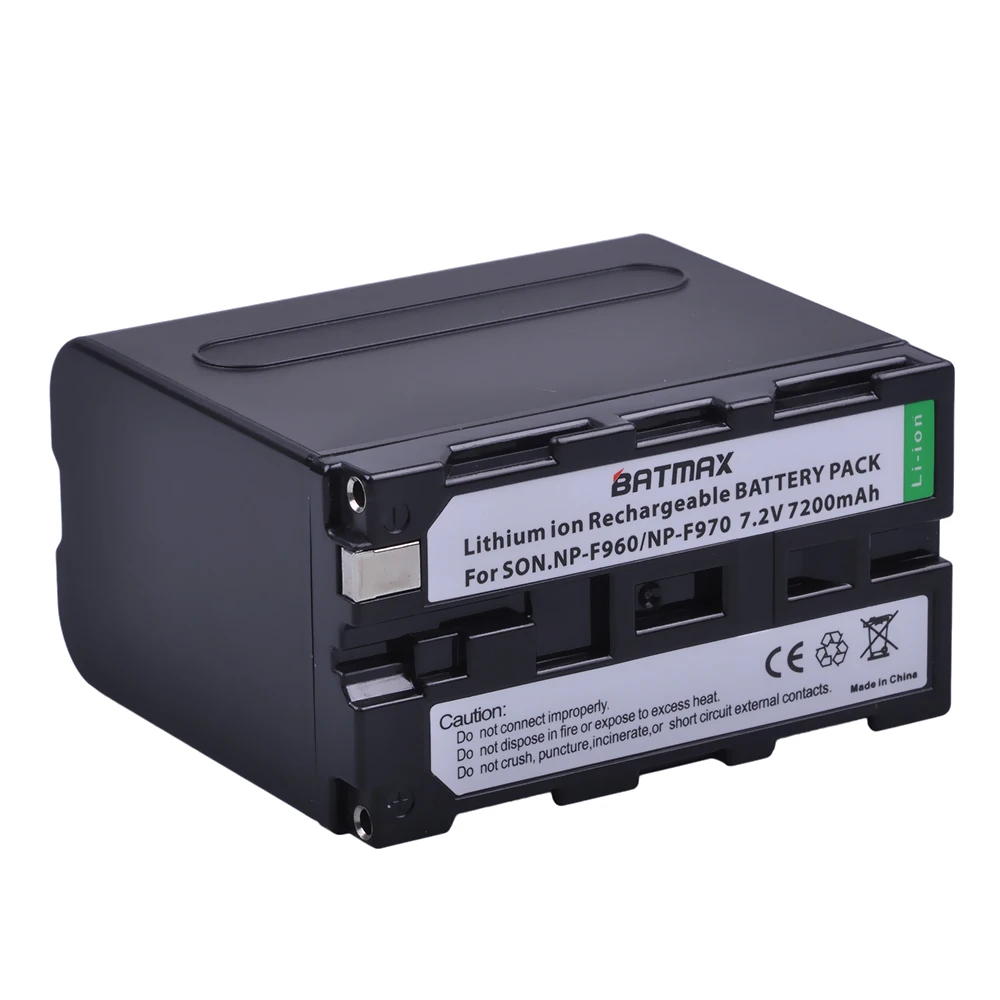 Preise 1 Stücke 7,2 V 7200 mAh Np f970 NP F960 Akku mit Led betriebsanzeige für Sony NP F960 NP F970 Akku NP F960 Batteria