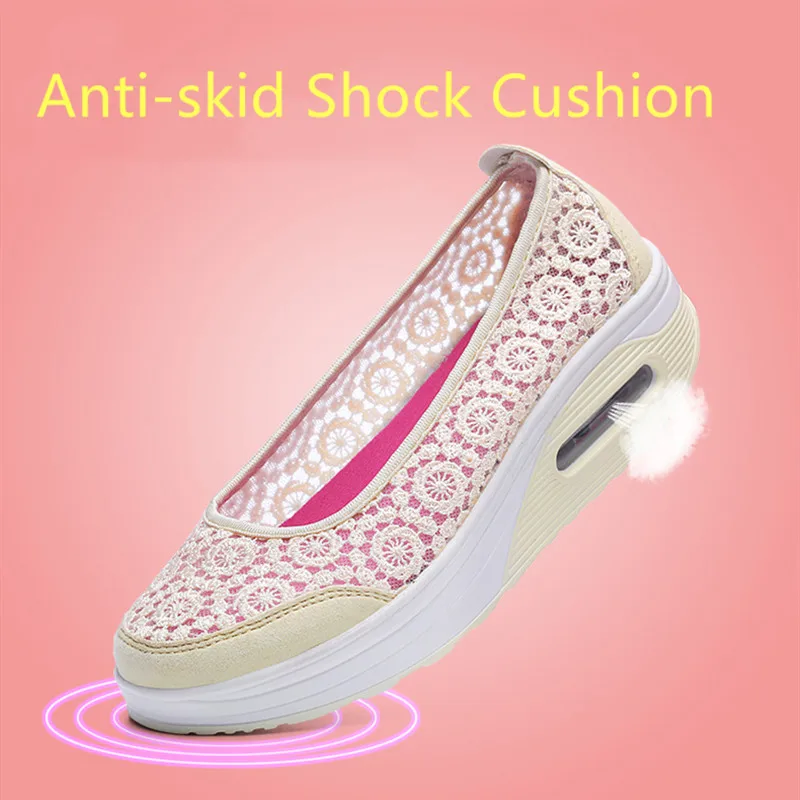 STS Brand Fashion Women Flat Platform Shoes Woman Breathable Mesh Bud silk Casual Shoes Moccasin Zapatos Mujer Ladies Boat Shoes (6)