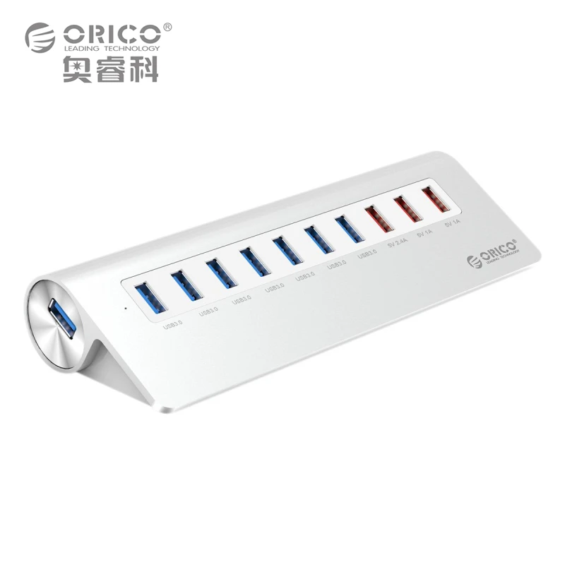 imágenes para M3H73P ORICO 10 Puertos USB HUB 7 Puertos USB3.0 5 Gbps y 3 Puertos de Carga USB para iPhone iPad imágenes para M3H73P ORICO 10 Puertos USB HUB 7 Puertos USB3.0 5 Gbps y 3 Puertos de Carga USB para iPhone iPad