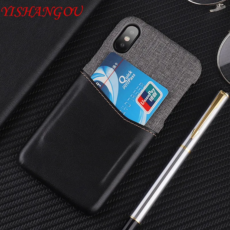 

Luxury Canvas PU Leather Phone Case For iPhone X 6 6S Plus 7 8 Card Holder Slots Back Cover For iPhone 7 8 Plus 10 X Coque Capa