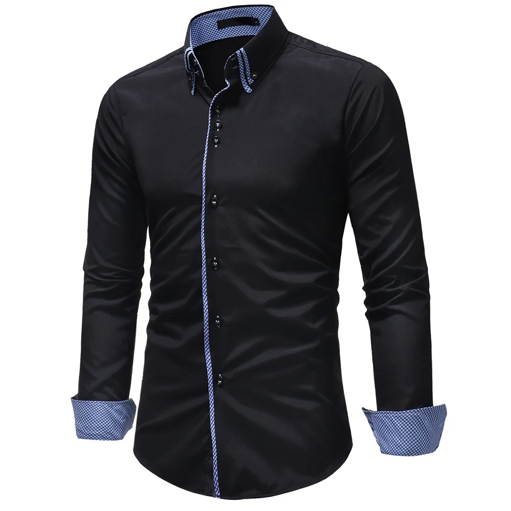 Men Shirt Brand 2018 Autumn High Quality Long Sleeve Shirts Lapel