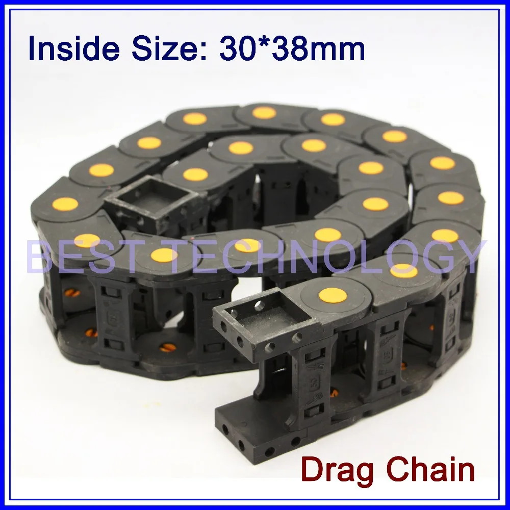 

Series 30 x 38mm 50mm 57mm 77mm 103mm L1000mm Plastic Cable Drag Chain Wire Carrier with end connectors plastic towline!