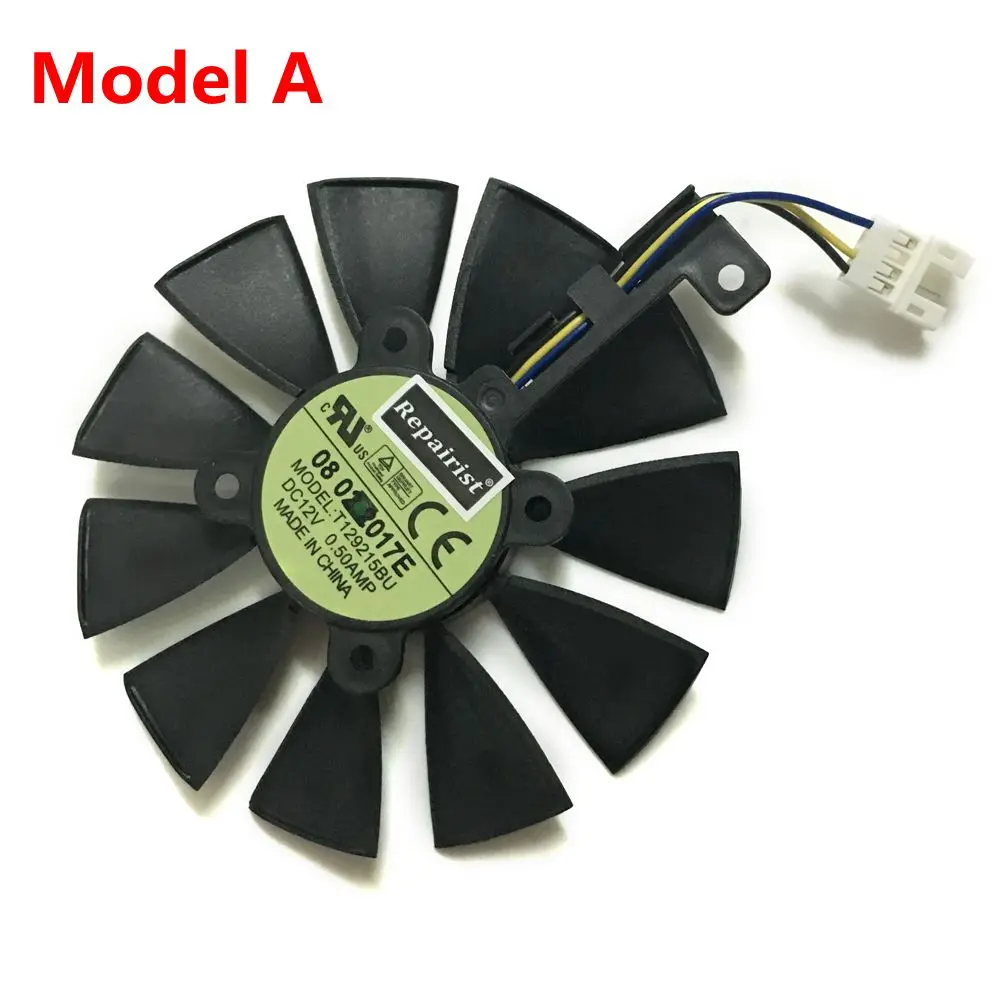 GTX1070 RX480 RX570 VGA охлаждающий вентилятор gpu T129215BU для ASUS EX O8G DUAL O4G видеокарта