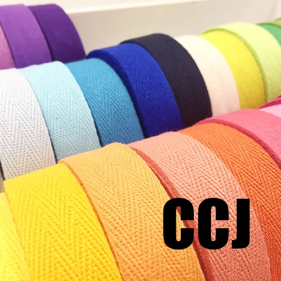 (20mm) COLOR herringbone/ twill cotton tape/Cotton webbing/Bias binding