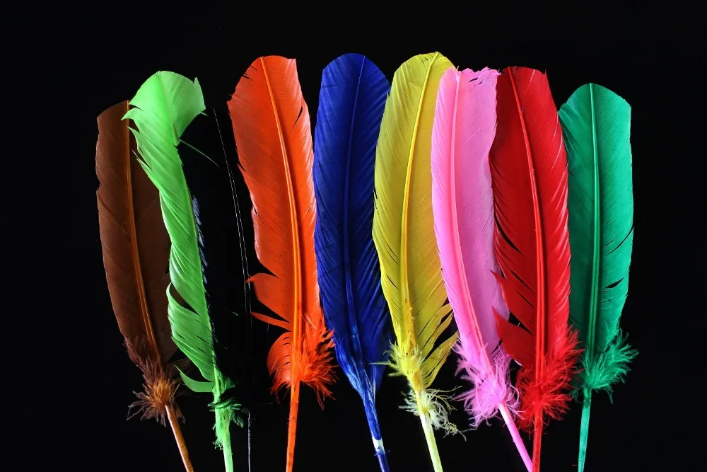 Tigofly 9 pcs 9 Colors Turkey Biots Quills Feathers Fly Fishing Wing Body Fly Tying Materials