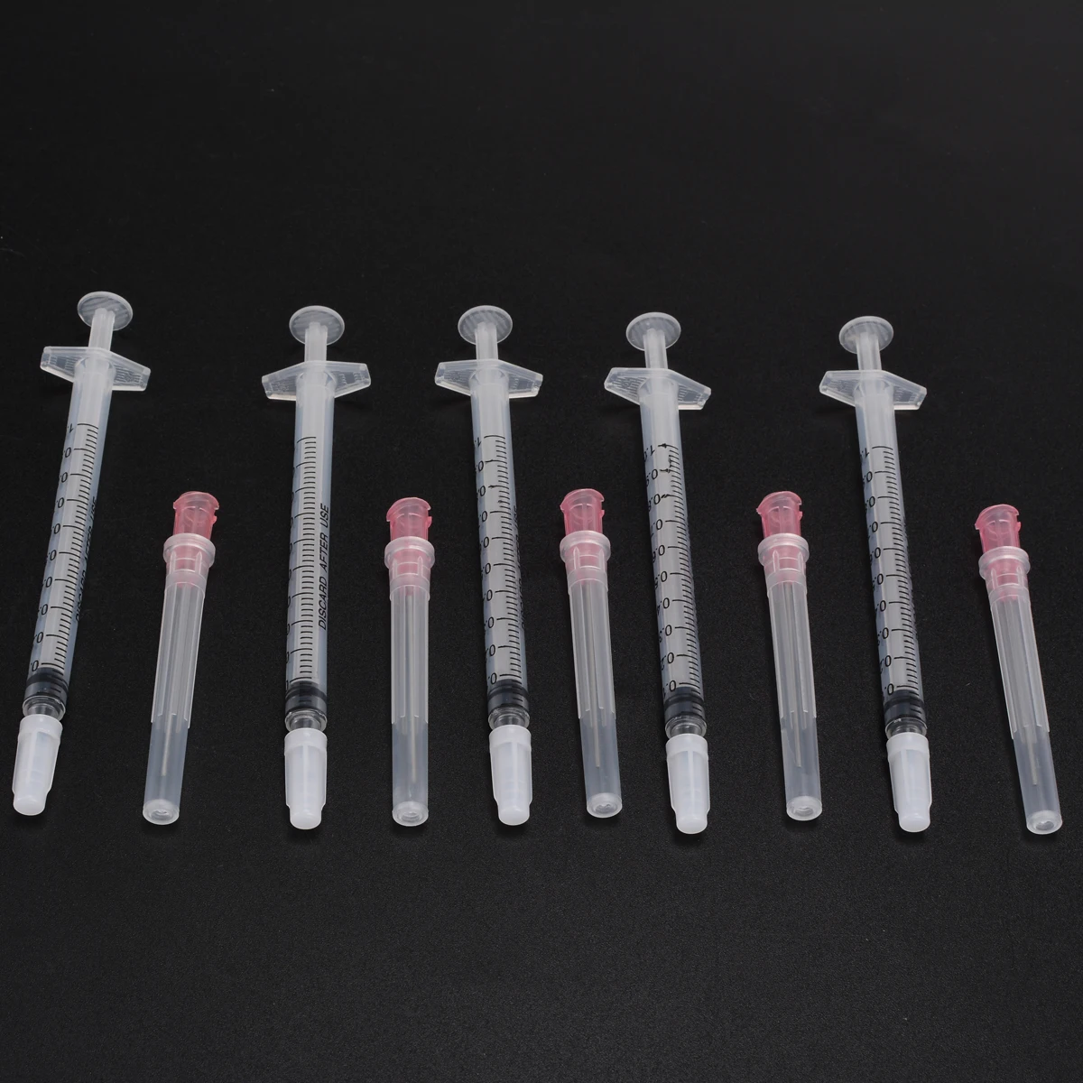 5 Set 1ml Measure Syringe + Blunt Tip Needle 18 Gauge 1.5" + Syringes Tip Caps DIY Liquid Glue Industry Tools