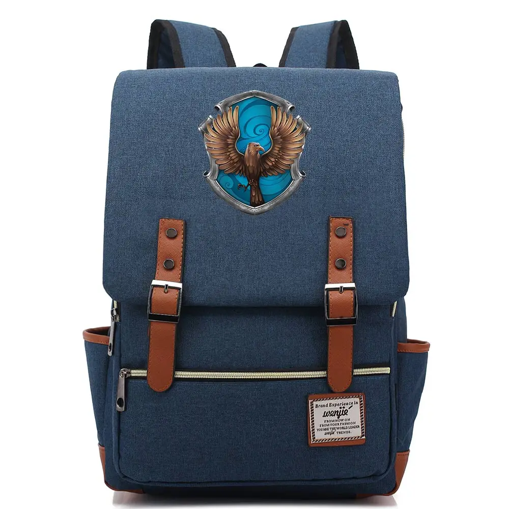 Подарок волшебный Хогвартс гриффиндо Слизерин для мальчиков и девочек портфели для подростков школьные сумки холщовые женские сумки рюкзак мужской ремень рюкзак - Color: 10