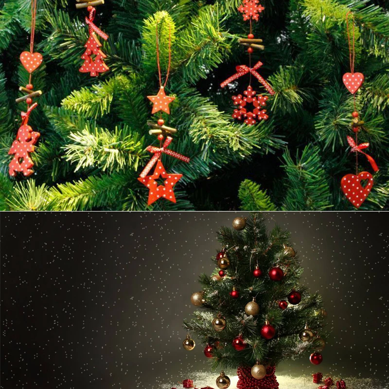 

1pc New Christmas Wooden Hanging Ornaments Heart Star Snowflake Angel Creative Christmas Tree Decorations Kids Gifts 8A1472