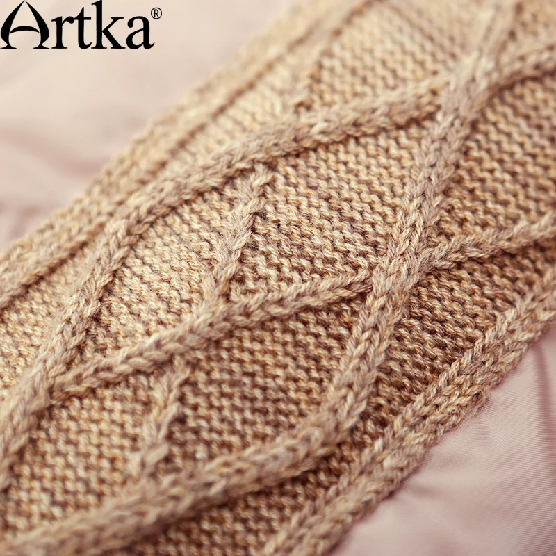 ARTKA Winter Jacket Women 90% Duck Down Coat 2018 Warm Parka Female Long Down Jacket Quilted Coat With Removable Scarf ZK15357D