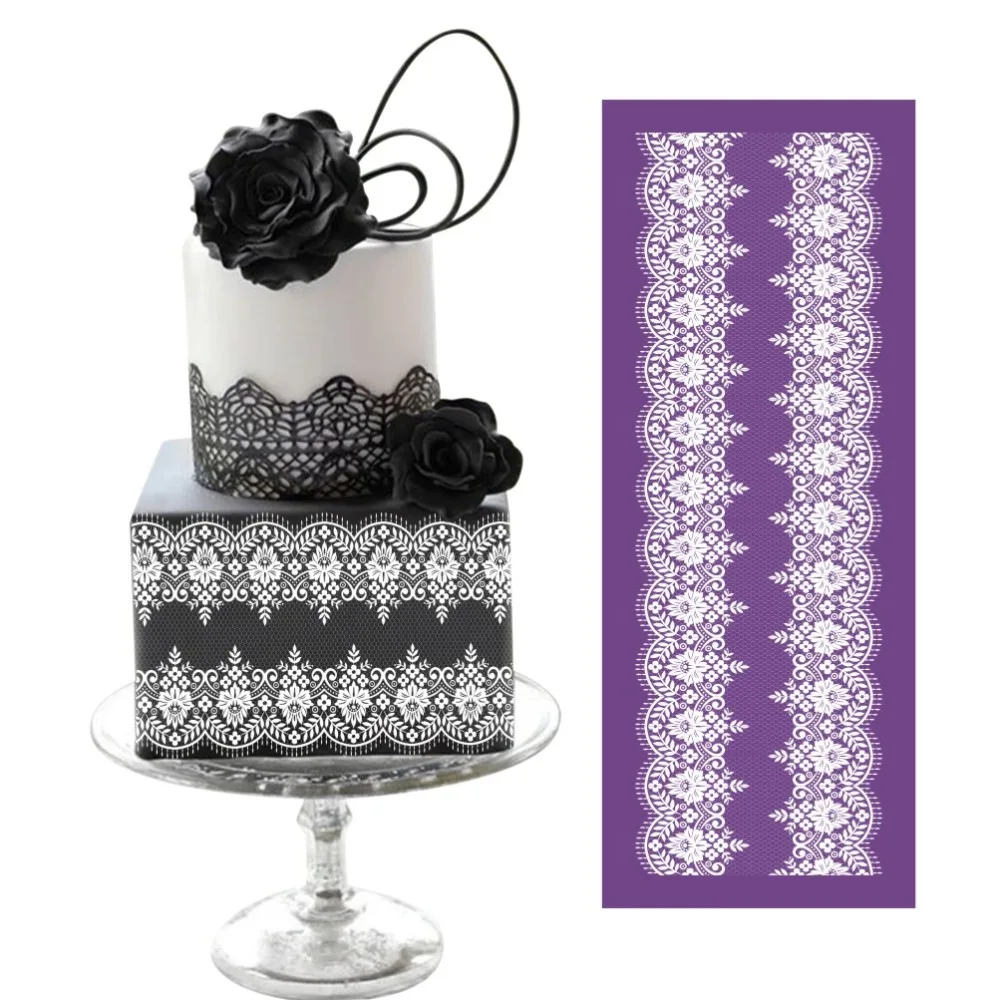 Flower Lace Symmetric Design Mesh Stencil Lace Cake Stencil Fondant