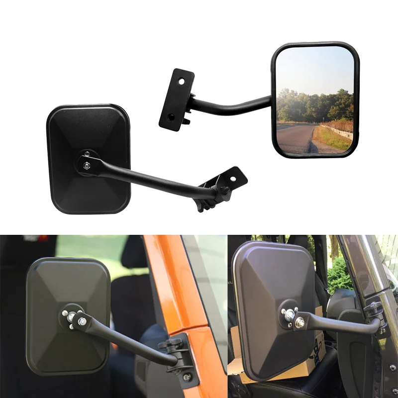 Одна пара Зеркальные прямоугольные зеркала для Jeep Wrangler 1997 2018 TJ JK JKU