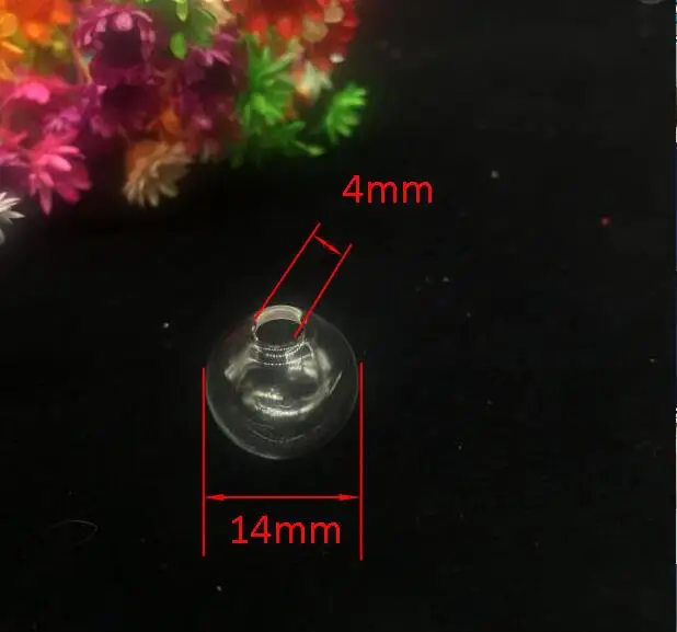 10 шт микс пустой стеклянный круглый шар форма желаний кулон в виде бутылки амулеты DIY флаконы крышка прозрачного стекла глобус пузырь шар кристалл ожерелье - Цвет: 14mm