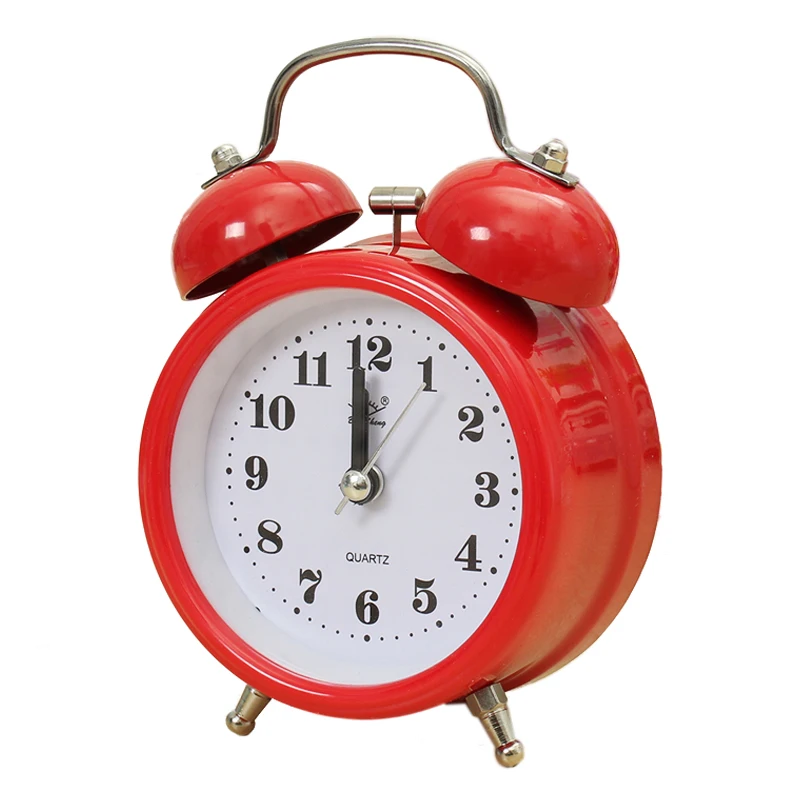 Portable Fashion Classic Silent Double Bell Alarm Clock Quartz Movement Bedside Night Light Best