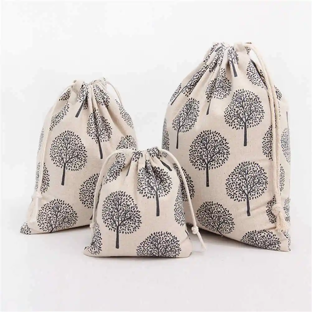 

3 Sizes Drawstring Bag Girls Korea Style Tree Small Backpack Travel Home Storage Bags Strings Package Wholesale Dropship