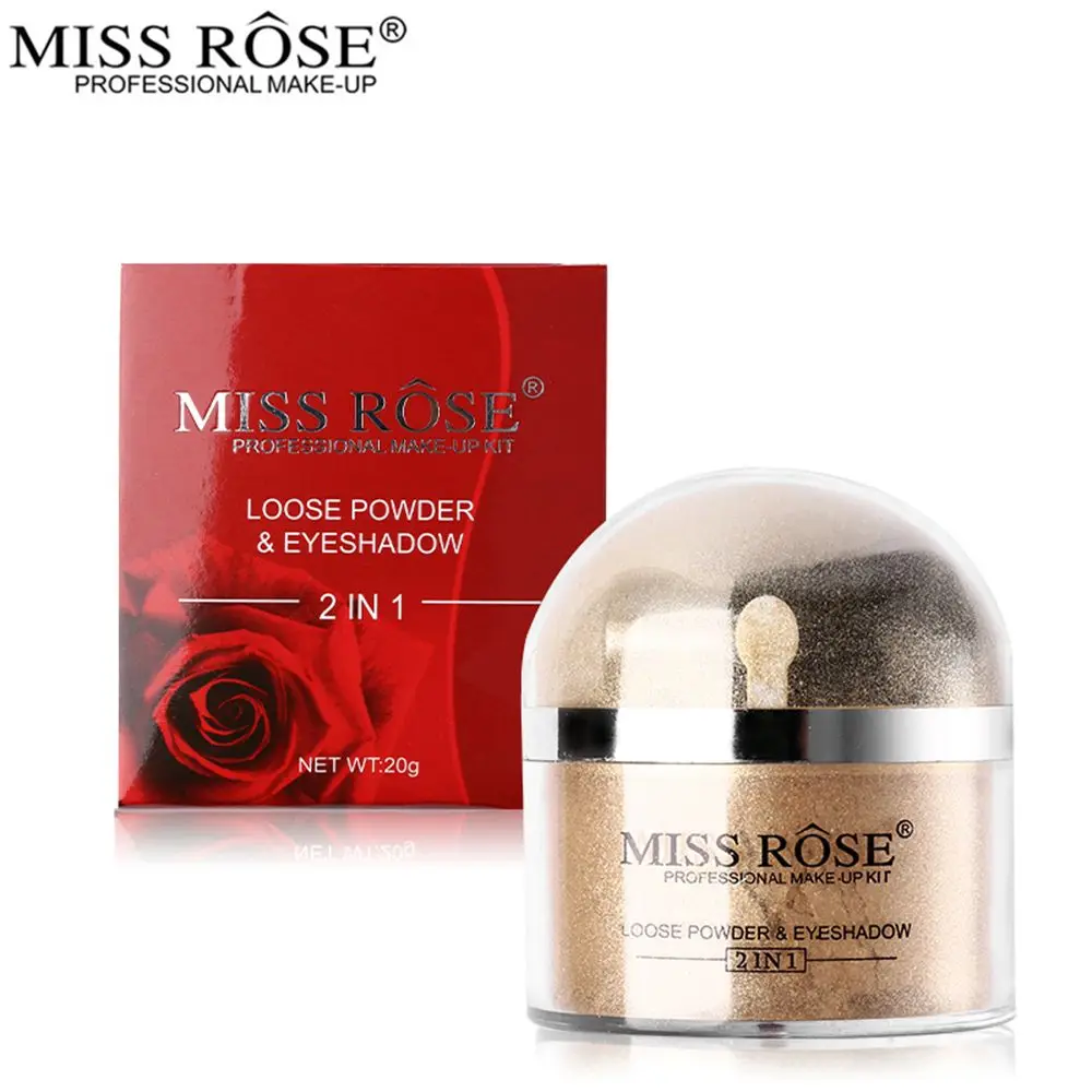 MISS ROSE Highlighter 2 In 1 Single Color Translucent Face Makeup Gold/Silver Waterproof Loose Powder Glitter Cosmetic