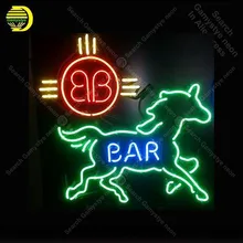 Sinal de néon para a barra cerveja cavalo tubo vidro decoração do quarto janelas casa artesanato restaurante luz sinal lâmpadas anuncio luminoso
