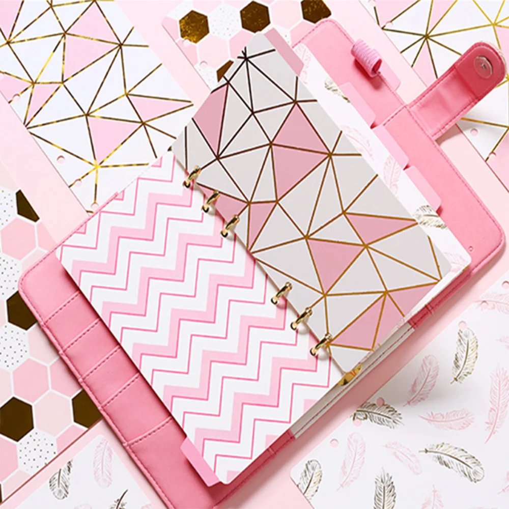 5pcs Notebook Index Pages A5 Diary Planner Dividers 6 Holes Loose Leaf