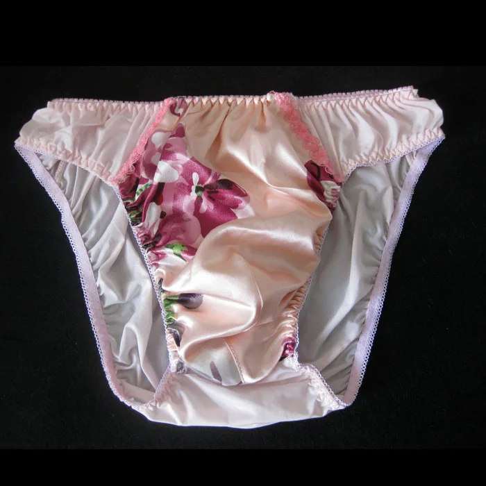 Сексуальное нижнее белье для геев мужские трусы шелковистые Cueca с цветами