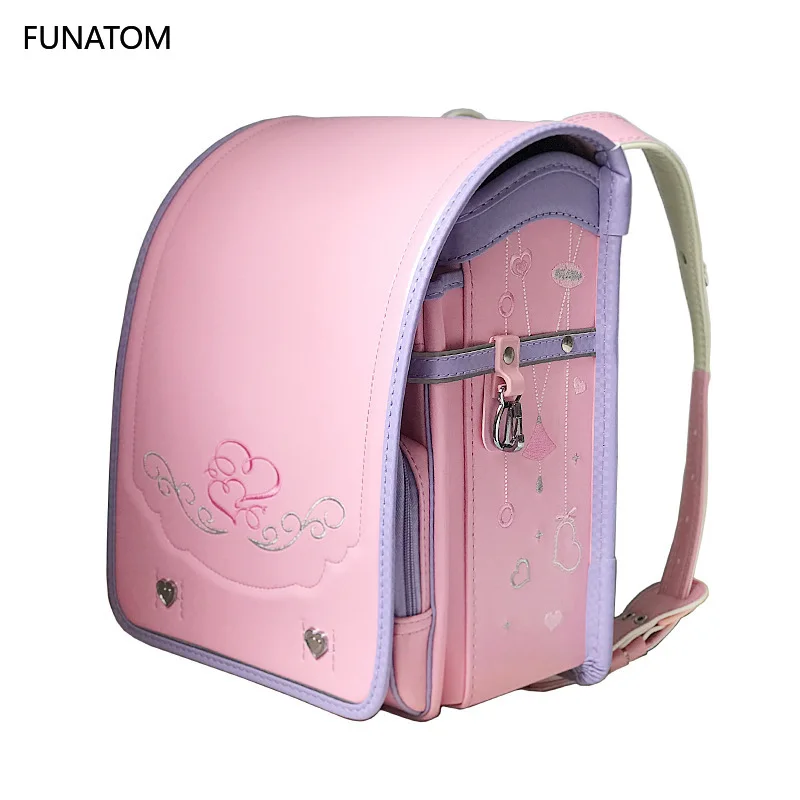 

Randoseru Kid PU Solid Children's Orthopedic Backpack For Gilrs And Boy Children School Bag Japan Student Backpack