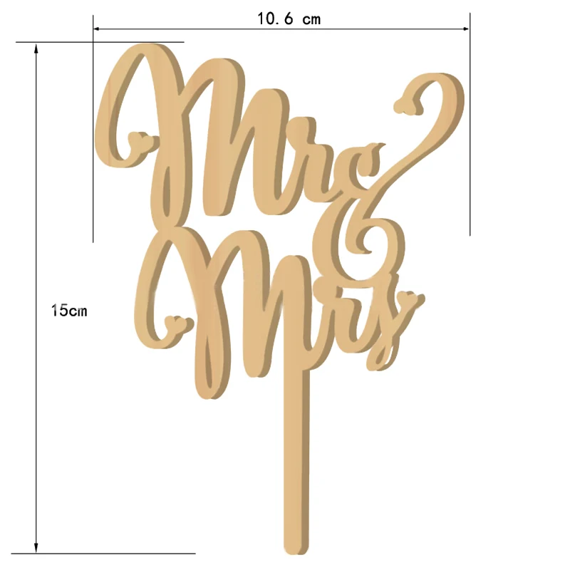 JX-LCLYL Mr and Mrs Cake Topper Wedding Cake Topper Laser Cut Wood Letters Party Decor