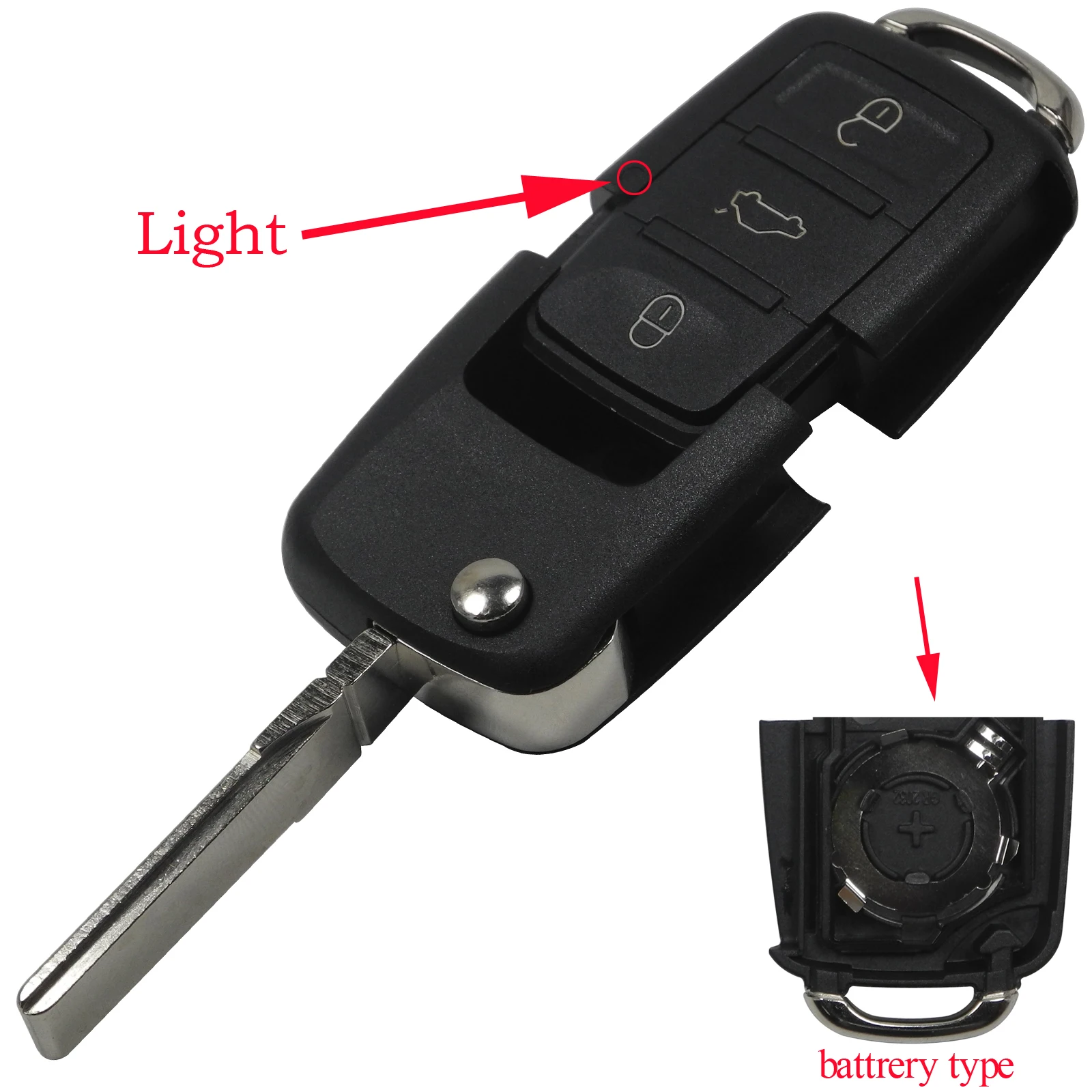 Flip Remote Key Shell For VW Volkswagen Golf 4 5 7 Passat B5/6 Tiguan Beetle Polo MK4 Bora Skoda Seat 2/3/4B Uncut Blade KeyCase|Ключ от