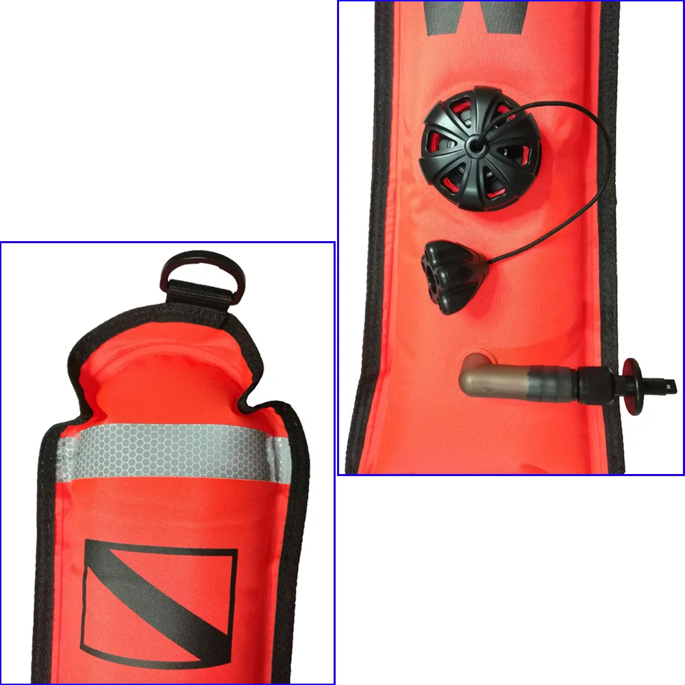 4FT الغوص سطح ماركر العوامة إشارة أنبوب غواص نفخ SMB سلامة إشارة السجق مع صمام