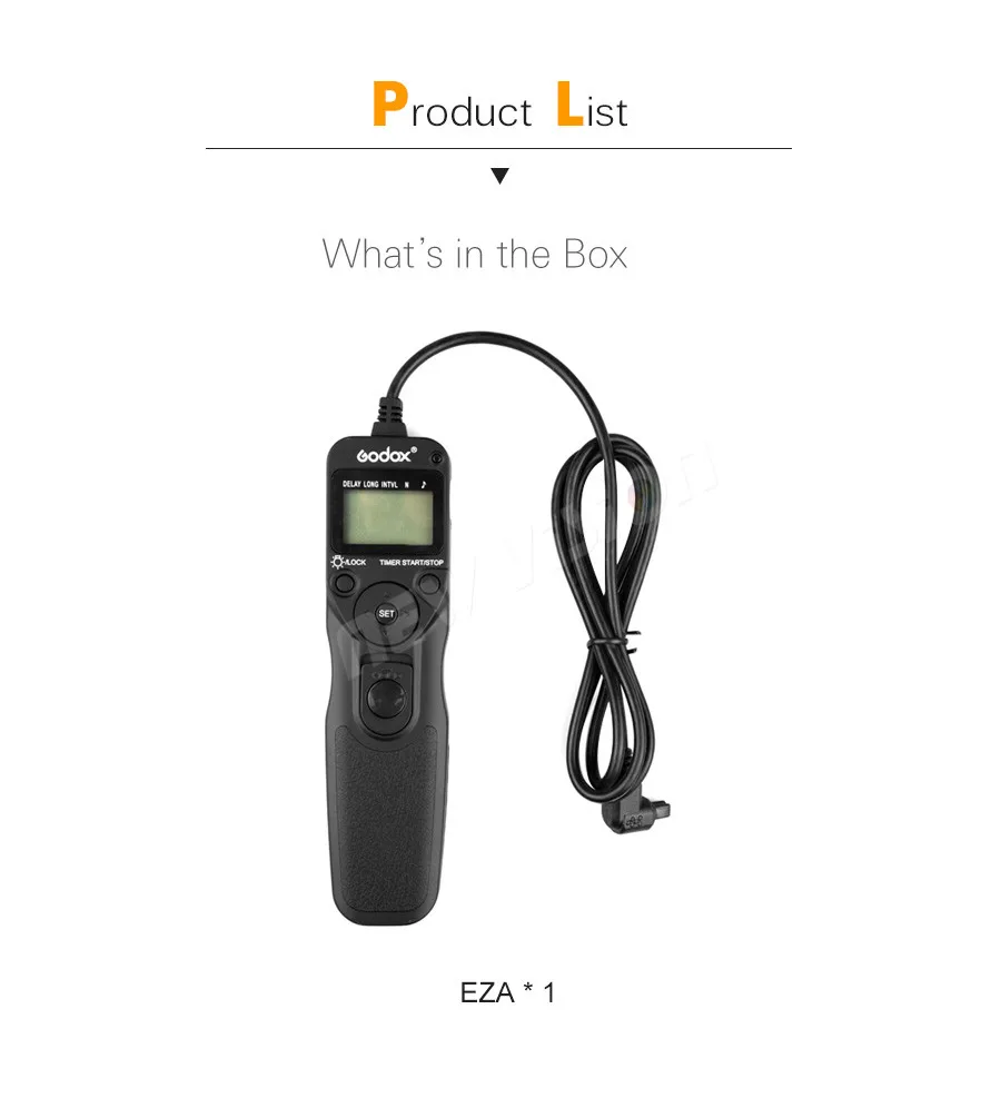 Godox EZA-C1/C3/N1/N3/S1 цифровой таймер выдержки пульт дистанционного управления Шнур для Canon Nikon 550D 1000D 500D 450D