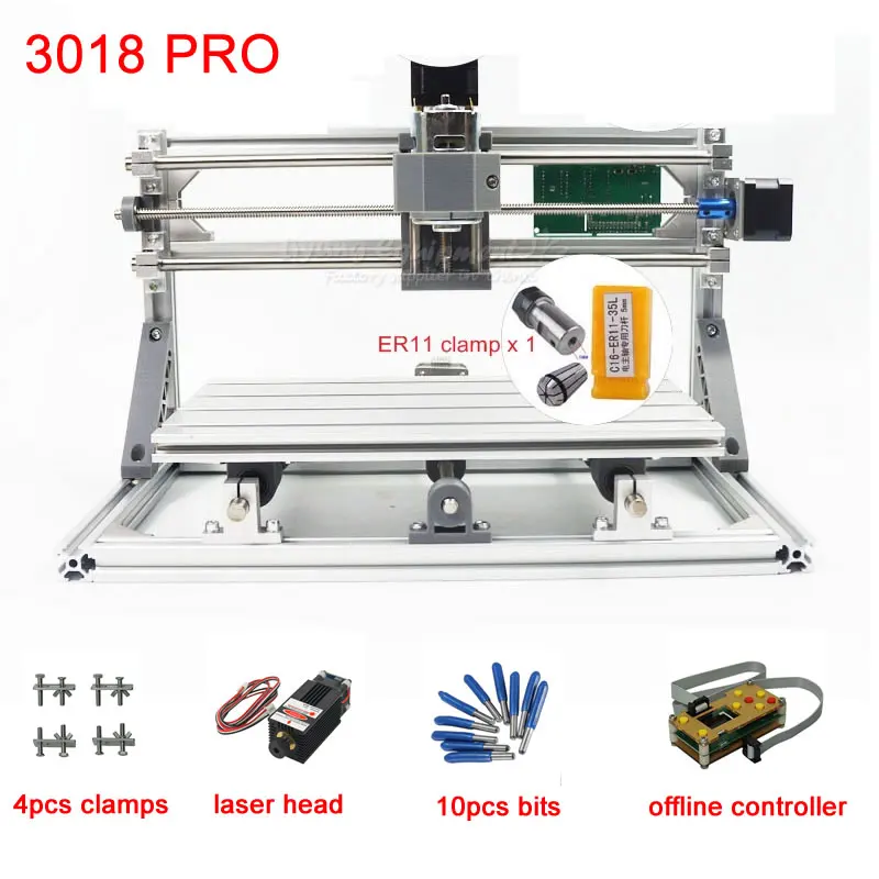 CNC 3018 pro 500 mw 2500 mw 5500 mw лазерный фрезерный станок для печатной платы резец древесины 220 V 110 V с GRBL офлайн-контроллером