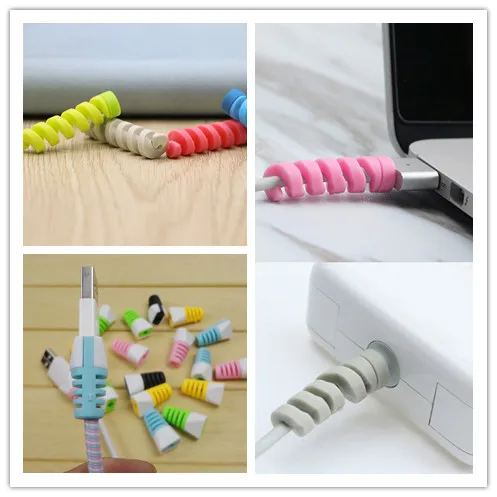 

New 1/2/10pcs Plastic Charging Cable Protector Saver For iPhone 8 X USB Charger Cable Winder USB Earphone Cover Desktop Manager