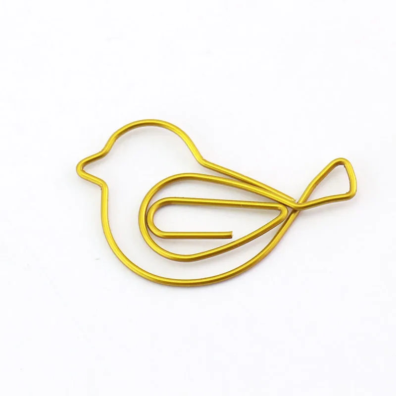 Gold Bird Paperclip Lovely Handbook Decoration Bookmark Clip Pin Creative Stationery Paper clip Gold Paper Clips cute Gold Clips