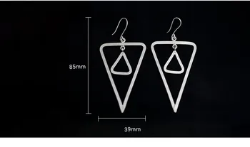 

Uglyless Real S 925 Sterling Silver Triangle Earrings for Women Cool Geometric Brincos Fine Jewelry Hollow Fashion Tassel Bijoux
