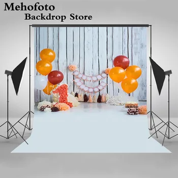 

Mehofoto Photography Backdrops 1st Birthday Theme Party Balloon Wood wall Photo Shoot Backgrounds for Photographic Studio S-3139