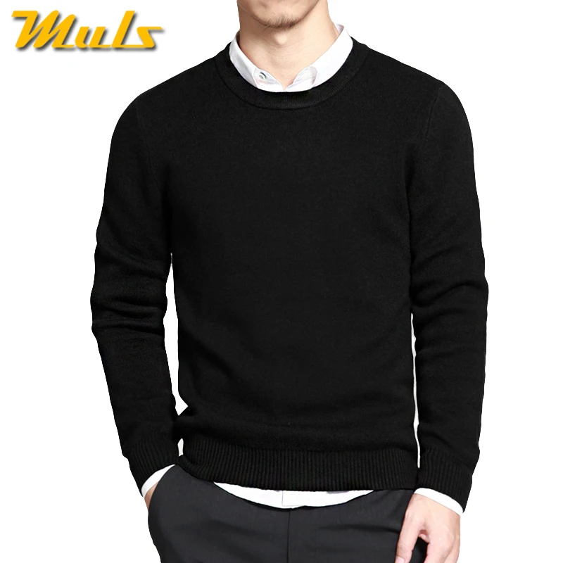 WSPLYSPJY Mens Autumn Contrast Stripes O-Neck Knitwear Pullover Sweater 