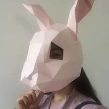 Кролик DIY Маска Костюм для участия в рождественском представлении для взрослых и детей картона дышащая Хэллоуин Рикки смешные маски