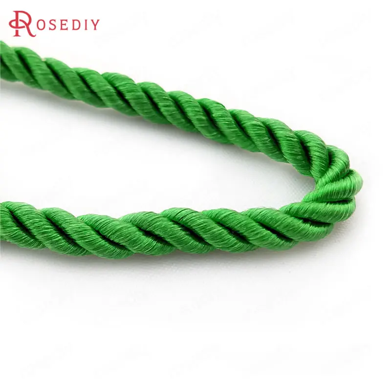 (29966)10 Meters 5mm Satin Polyester Cords Three strands of Rope Diy Jewelry Findings Accessories