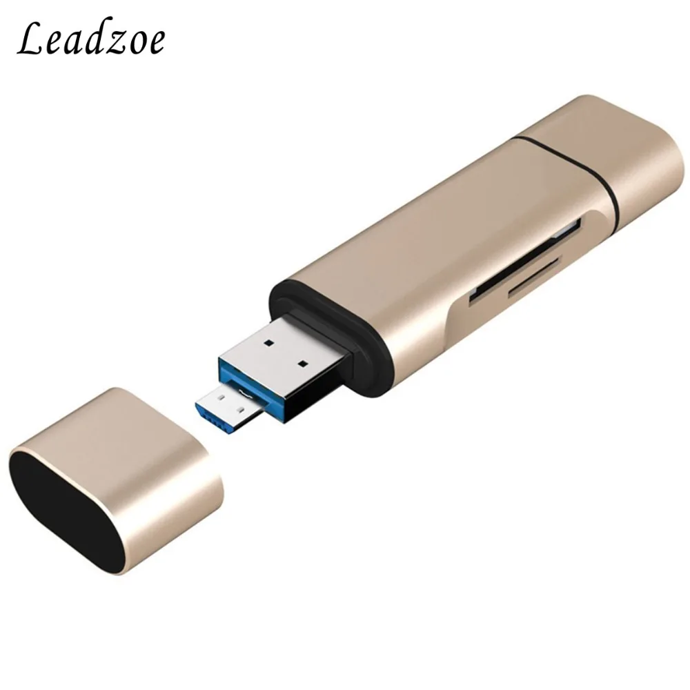 USB 2,0 SD TF OTG кардридер Leadzoe Micro SD кардридер адаптер Тип C Micro USB SD карта памяти адаптер для ноутбука MacBook