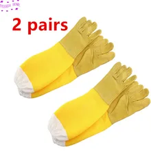 2 пары пчела перчатки из овчины анти-пчелы пчеловодства инструменты для пчеловода защитные перчатки холст пчеловодства оборудование