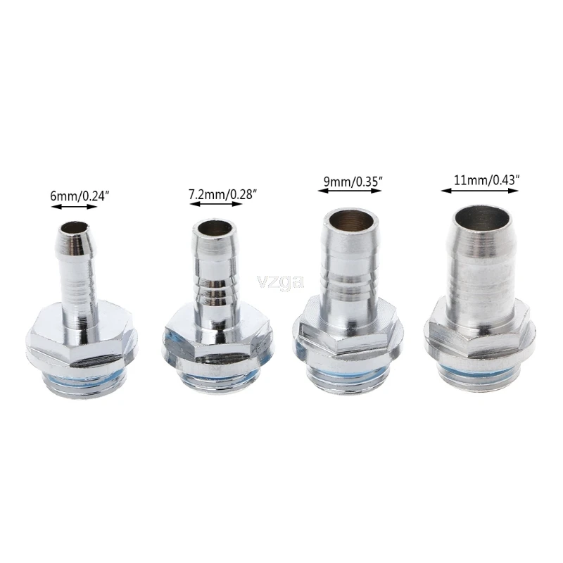 

G1/4" Thread Brass Hose Connector For PC Water Cooling System OD 6/7.2/9/11mm D11 dropship