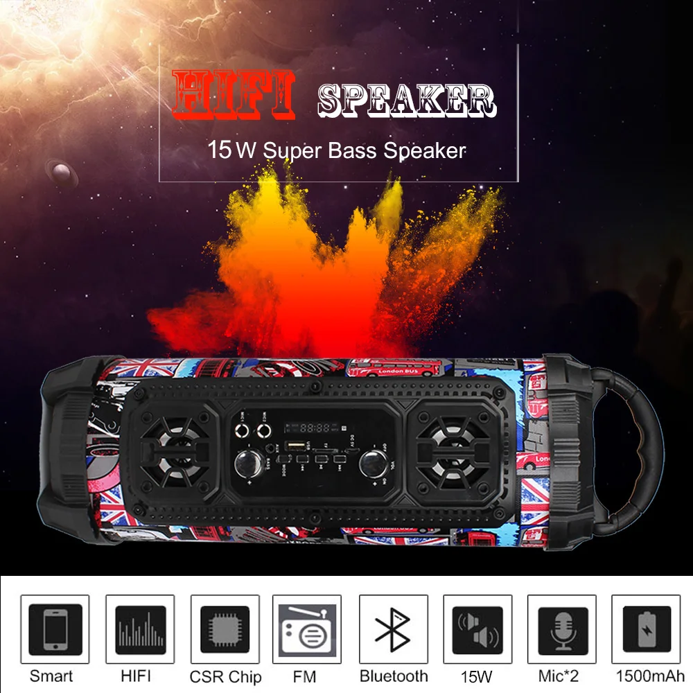 Hifi портативный bluetooth динамик fm радио движение KTV 3D Звуковая система звуковой бар