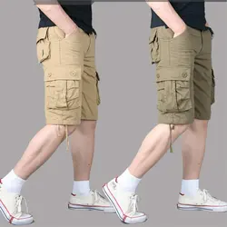Шорты Карго мужские летние повседневные свободные шорты в целом военные армейские мешковатые multi-карман тактические шорты брюки плюс