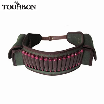 

Tourbon Hunting Gun Accessories Rifle Cartridge Belt 410GA .30-06 Ammo Holder Canvas Bandolier 2 Pockets Length 30'' to 50''